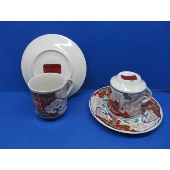 Georges Briard Heirloom Vintage Set Of 2 Tea Cups And  Saucers - Picture 5 of 10